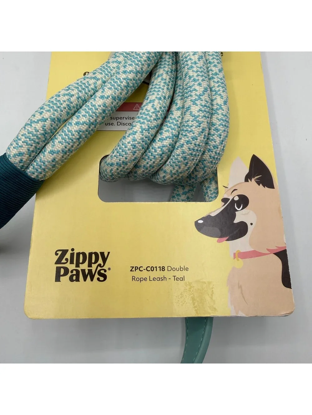 ZippyPaws Double Rope Leash 5 Foot Teal Dog Leash Woven ZPC-C0118 Zippy Paws